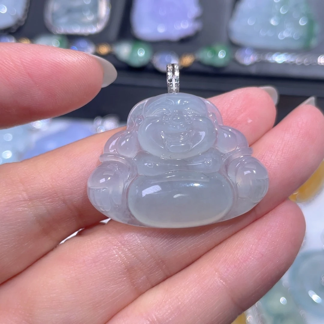 颈饰18K金镶嵌翡翠翡翠