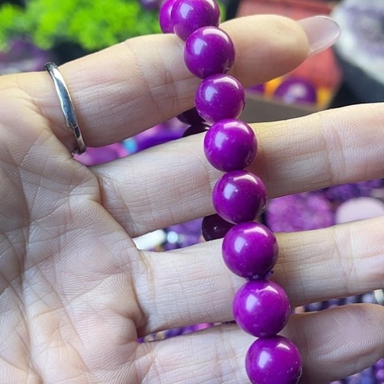 非金属南非老料玫红10手串S1