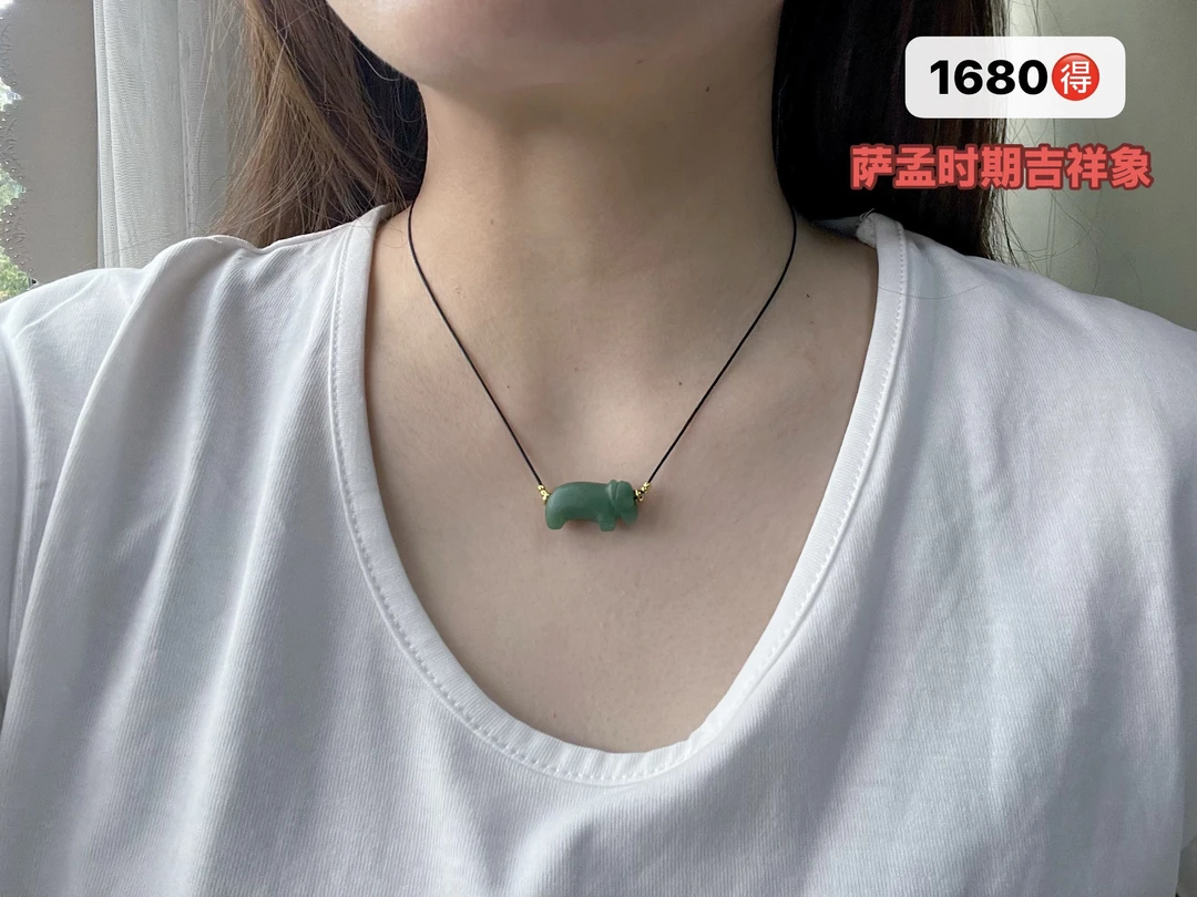 萨孟时期吉祥象 颜色漂亮 珠型好 材质温润 珠子包老！