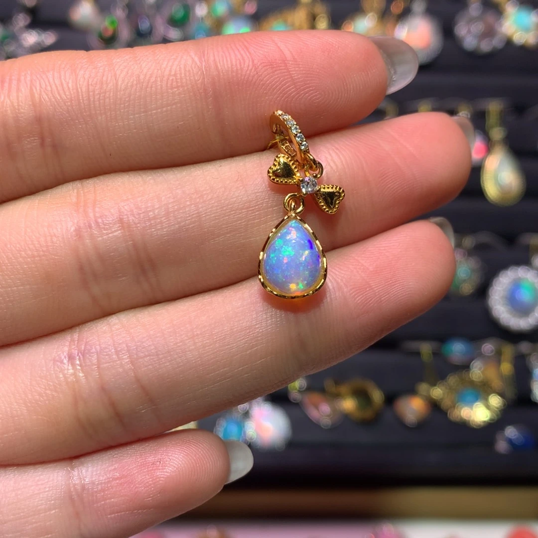 银S925镀金镶嵌欧泊吊坠款式