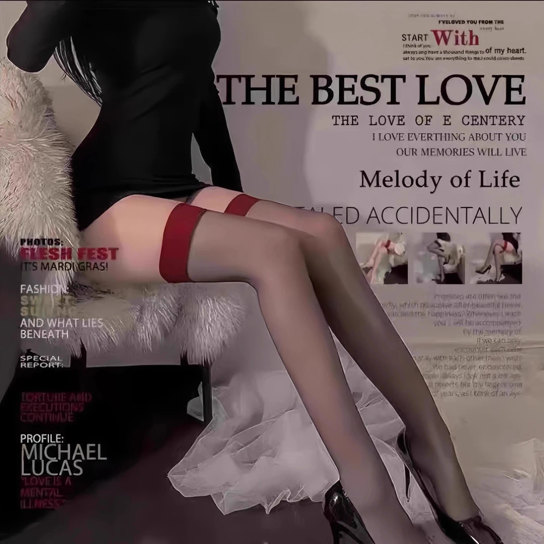 『第二颗纽扣』丝袜性感透视丝袜红边超薄网红美腿夏季