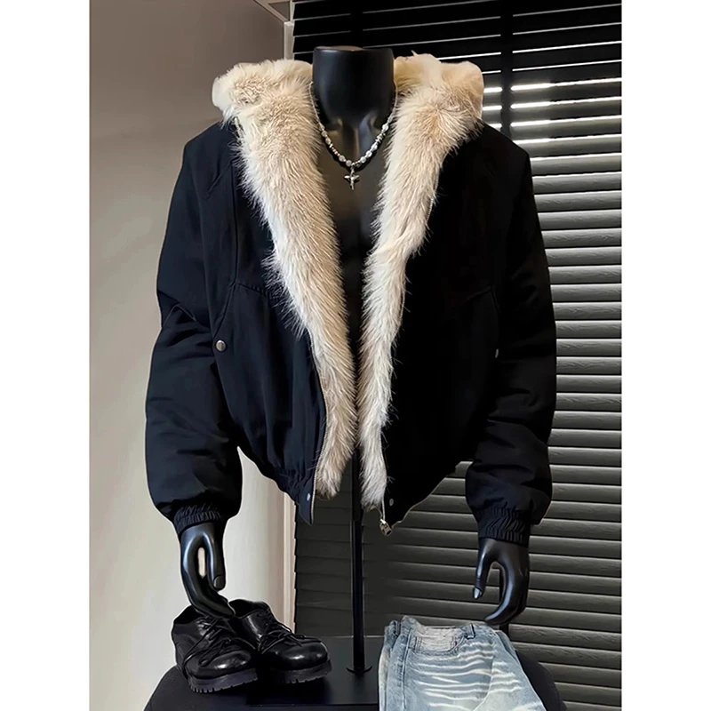 cleanfit座山雕棉服男秋冬夹棉保暖短款外套美式重磅帆布连帽棉服