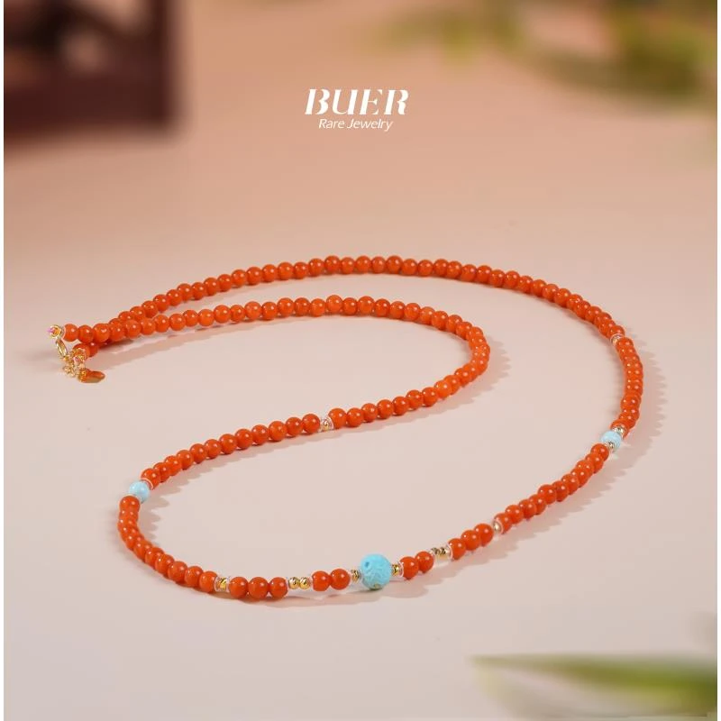 【不二】南红18K金DIY锁骨链/项链3mm+