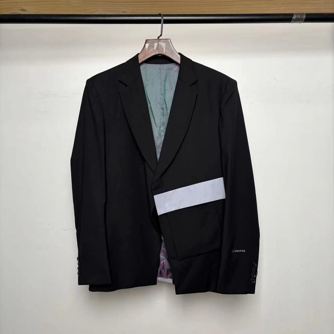 【UNA】买手店潮牌男款开叉剪裁磁吸式单排扣西装 20J02