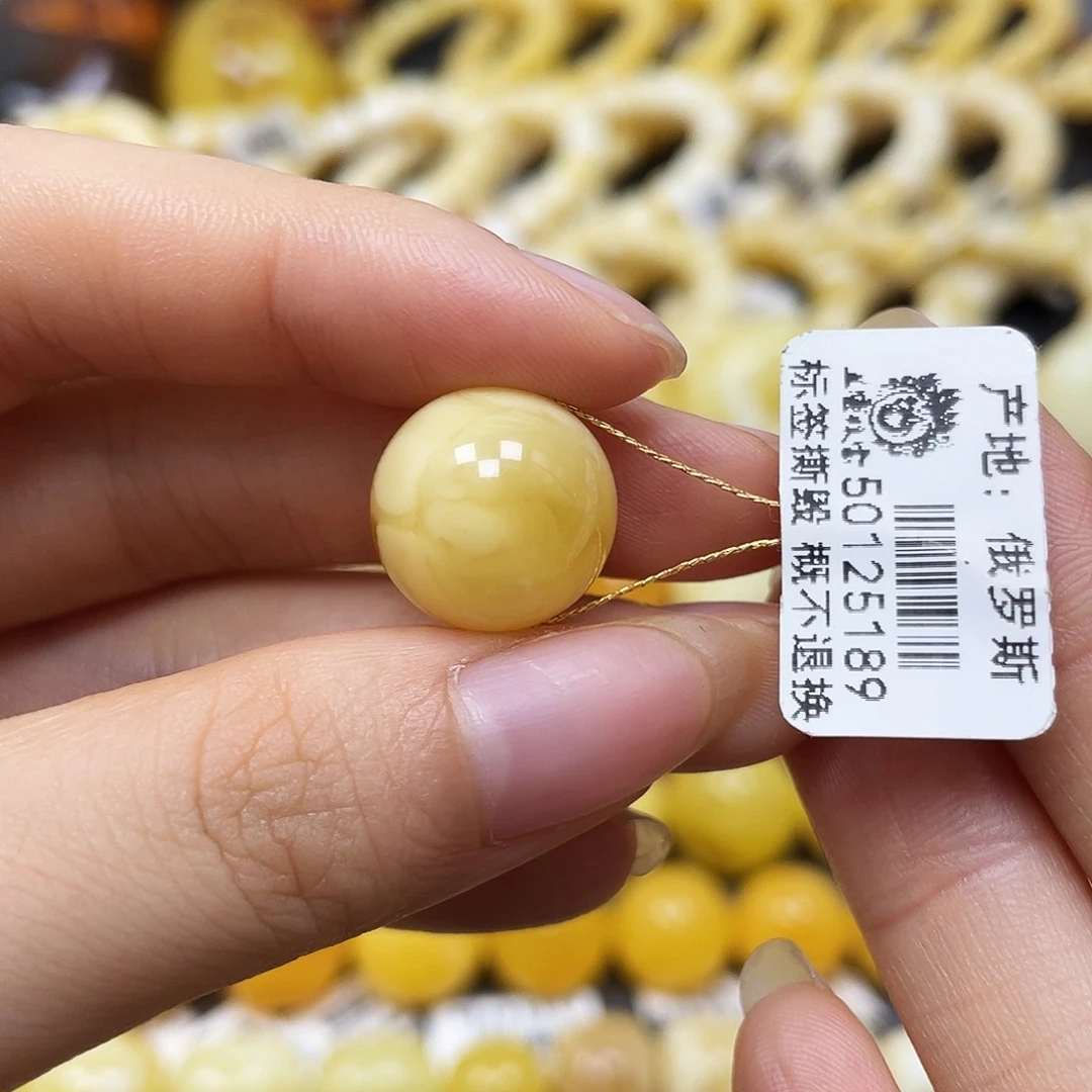 未镶嵌蜜蜡裸石圆珠14.8mm
