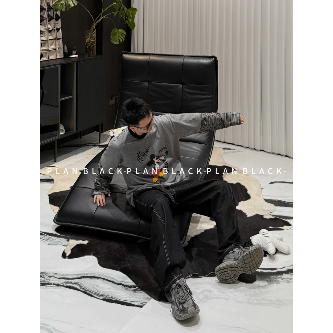 RICH陈发财【捣蛋鬼Mickey】米奇IP！假两件！男女款潮搭T恤8073