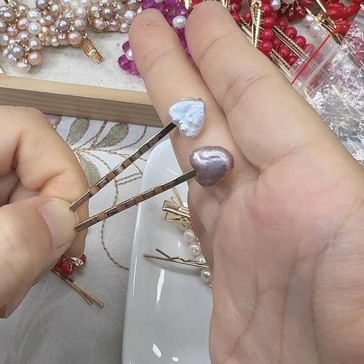 淡水珍珠发饰银S925镶嵌