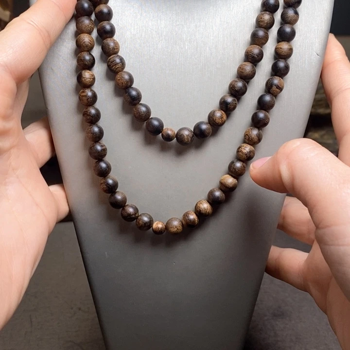 沉香手串越南芽庄黄棋瘤疤0.8×108