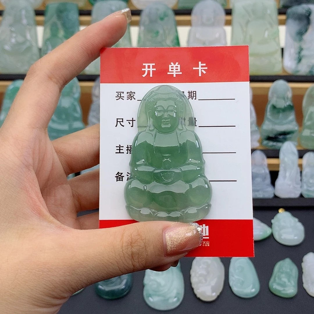 无***g翡翠未镶嵌颈饰正装观音