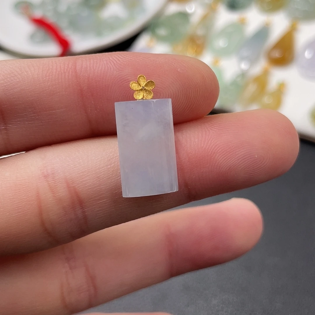 翡翠18K金镶嵌吊坠(不含链)无事牌