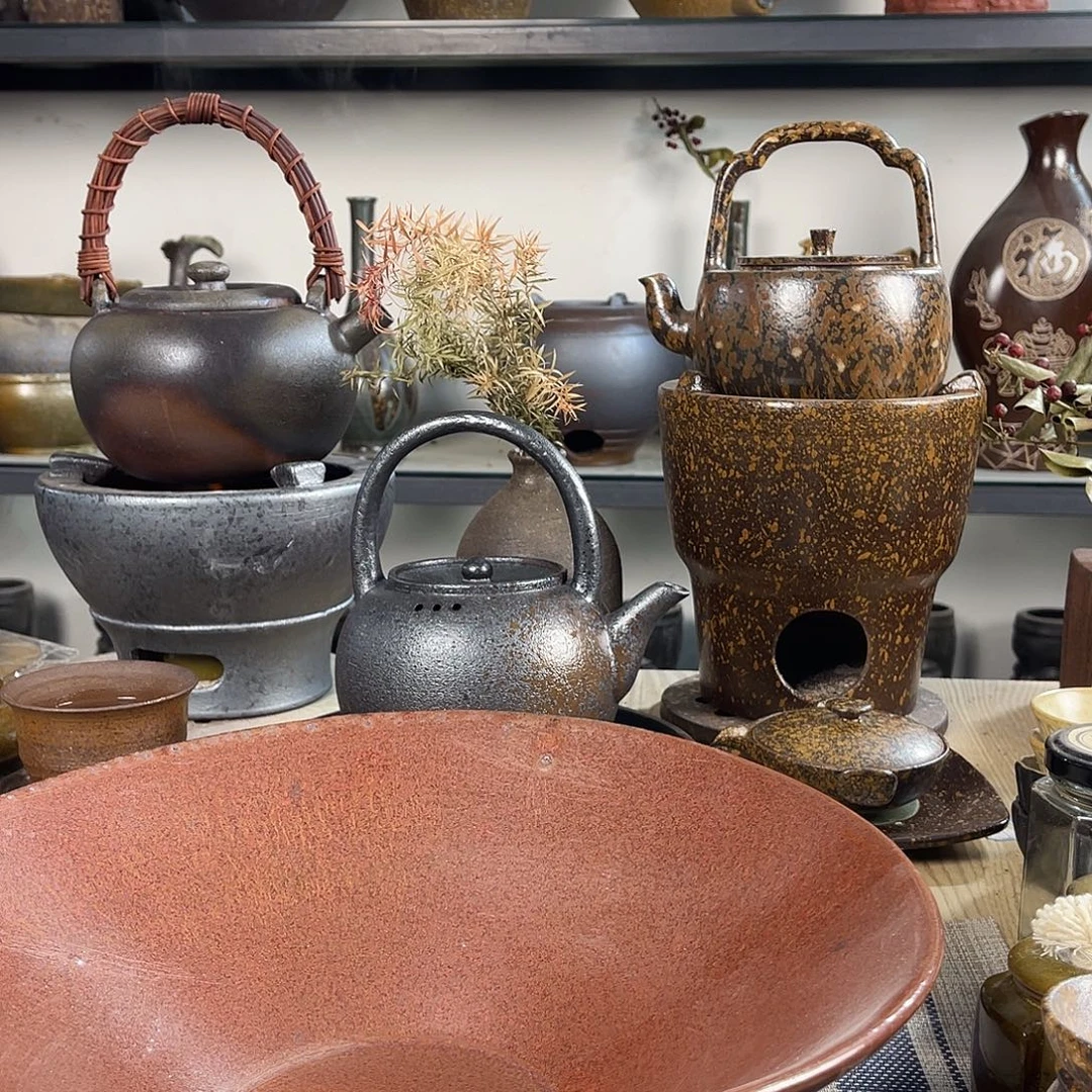 壶紫砂粗陶实用果盘