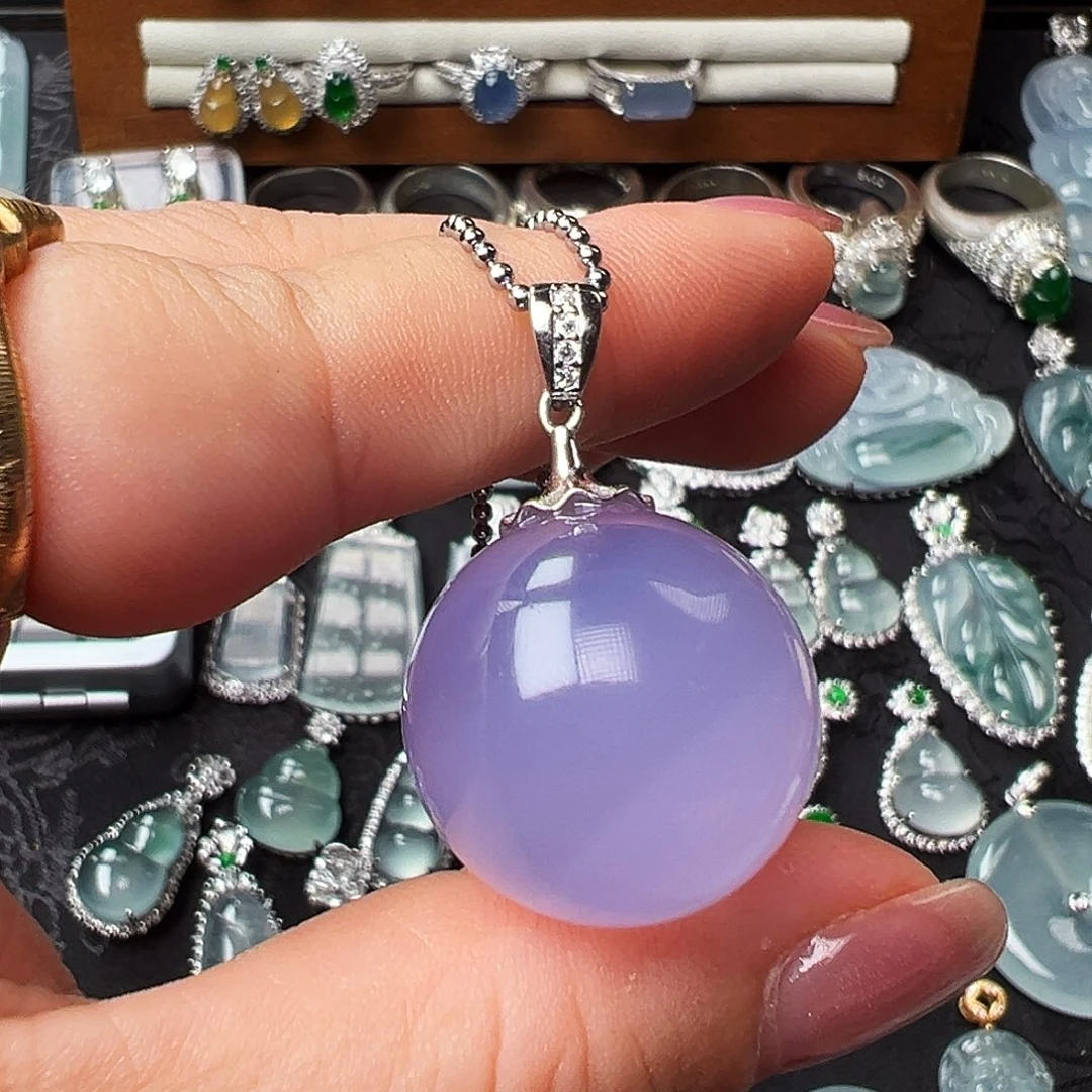 玛瑙/玉髓银S925镶嵌颈饰吊坠