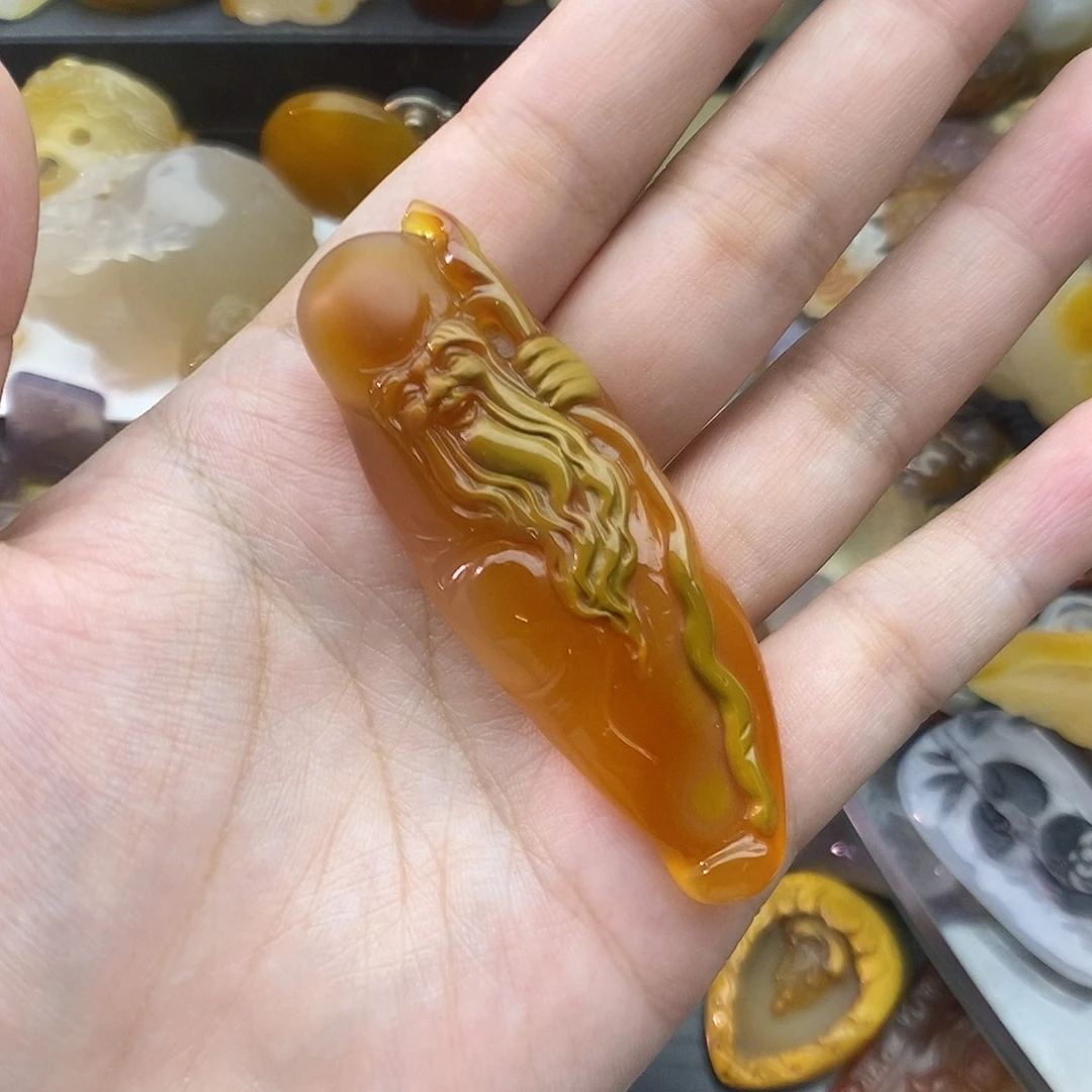 青***子玛瑙/玉髓未镶嵌颈饰