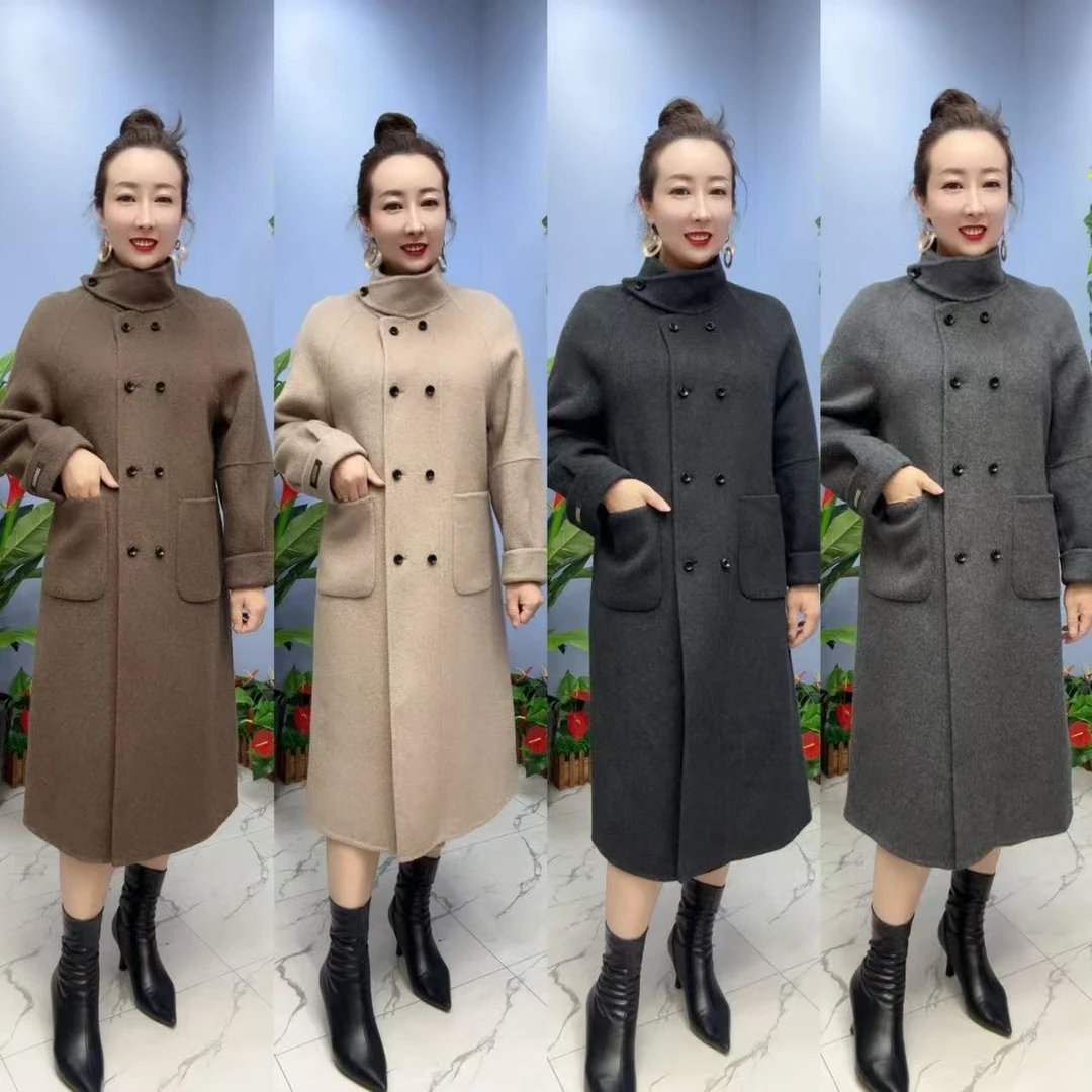6369款气质时尚修身中长款毛呢大衣