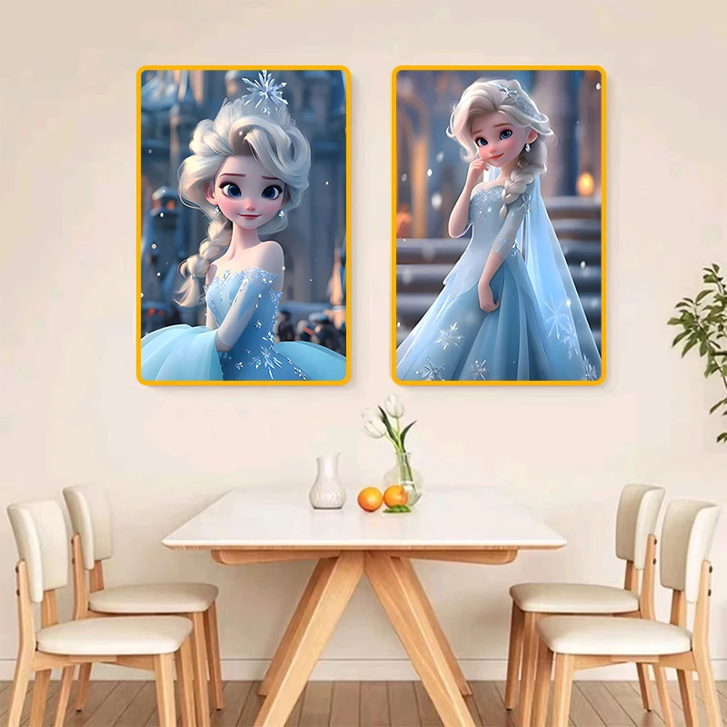 L05女孩房间客厅餐厅轻奢装饰现代简约两联饭厅背景墙壁挂画