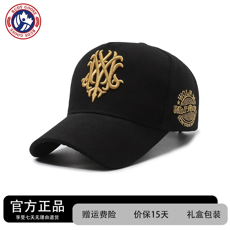 加拿大RUDY GOOSE鹅重工刺绣高顶棒球帽男女潮流大头围防晒鸭舌帽