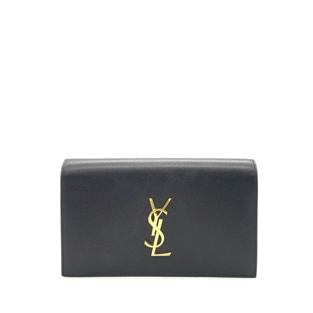 99新 YSL/圣罗兰 【安则专属】黑金kate手拿包