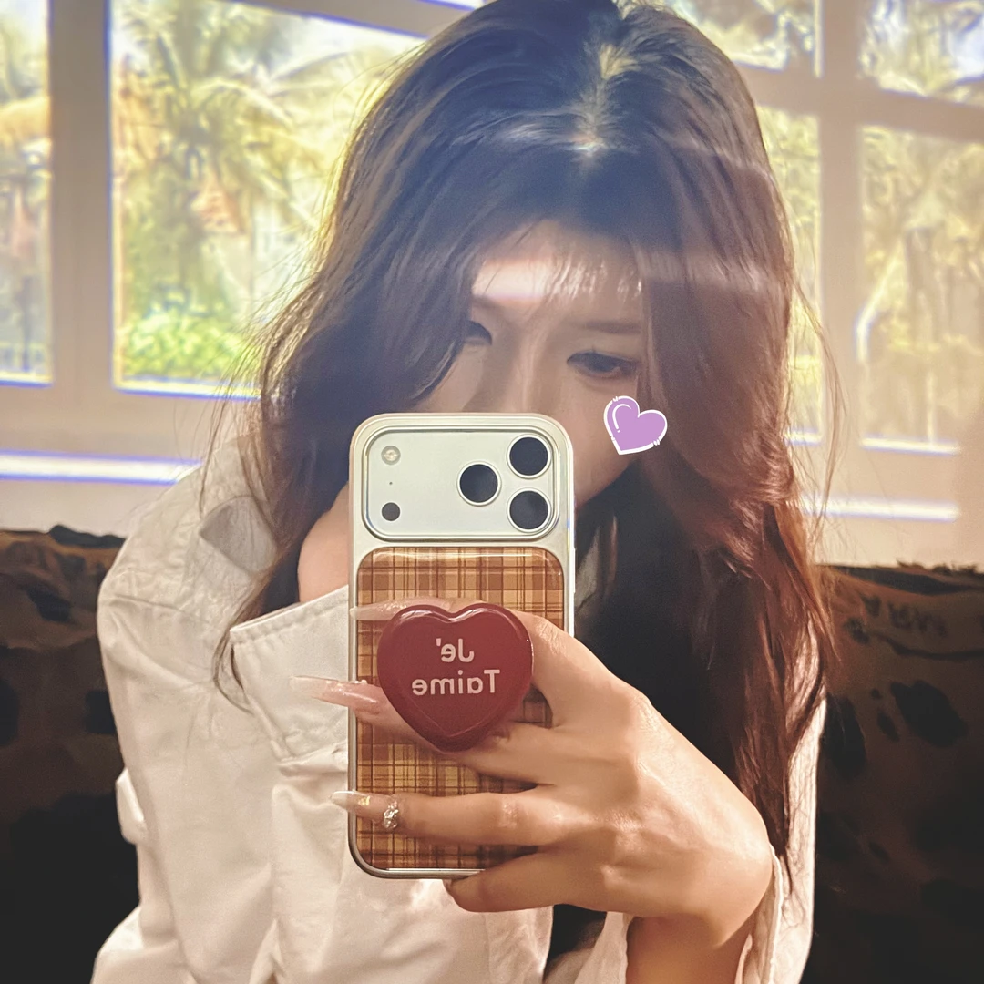 格纹花适用iPhone17支架16苹果15ProMax手机壳14闺蜜13防摔保护套