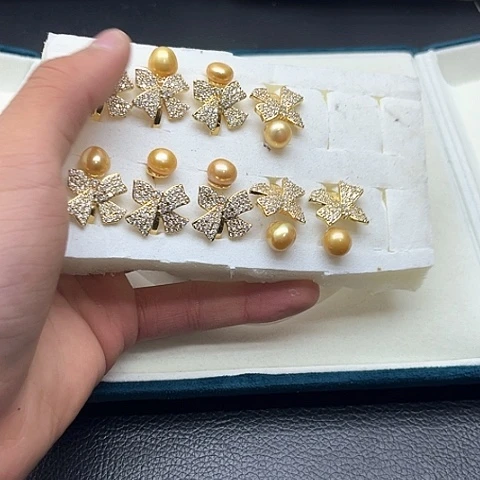 淡水珍珠珍珠项链银S925镶嵌17