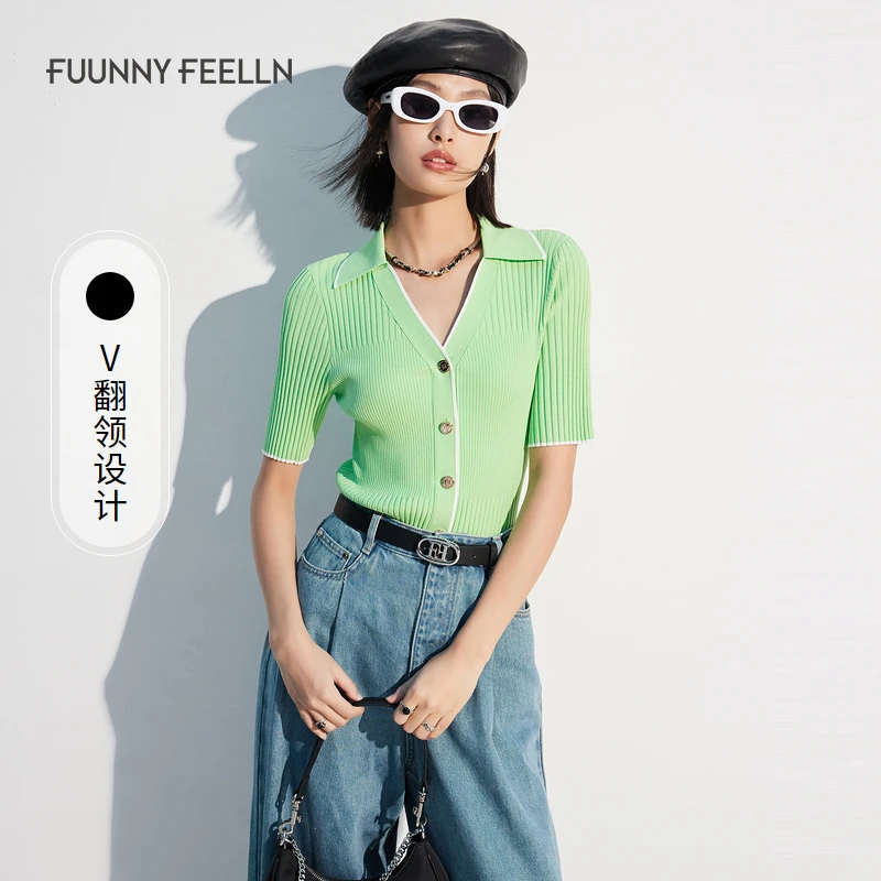 【九月专属】FF||仿佛春夏牛油果色针织开衫女高弹气质短款FZ01225