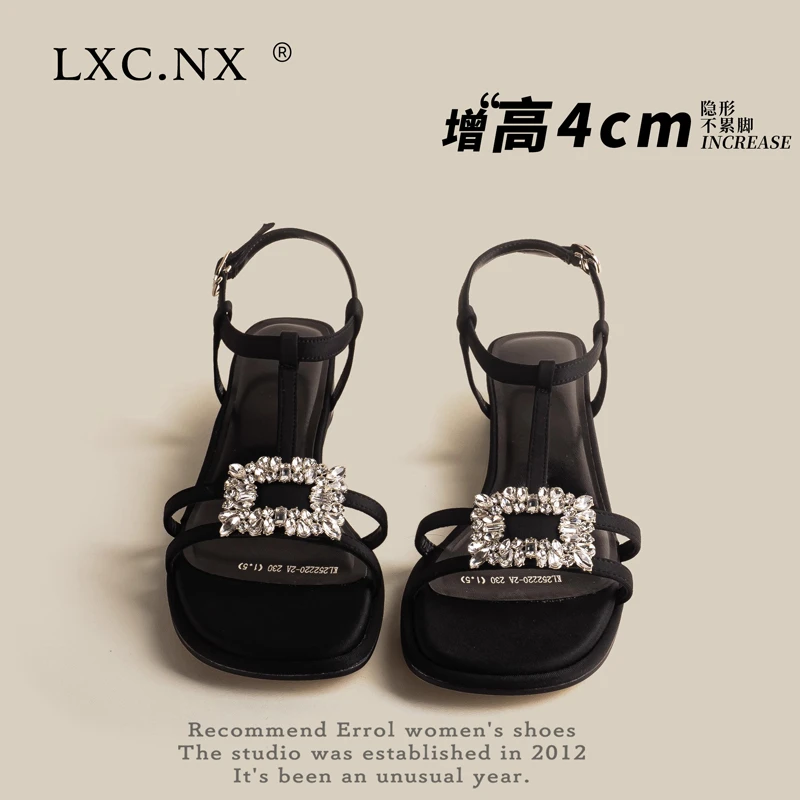 法式拖鞋夏季外穿绝美凉鞋女款2025新款粗跟配裙子露趾丁字式女鞋