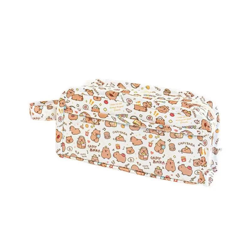 禾幕HM-2037卡皮巴拉笔袋印花笔袋大容量多功能文具盒笔袋