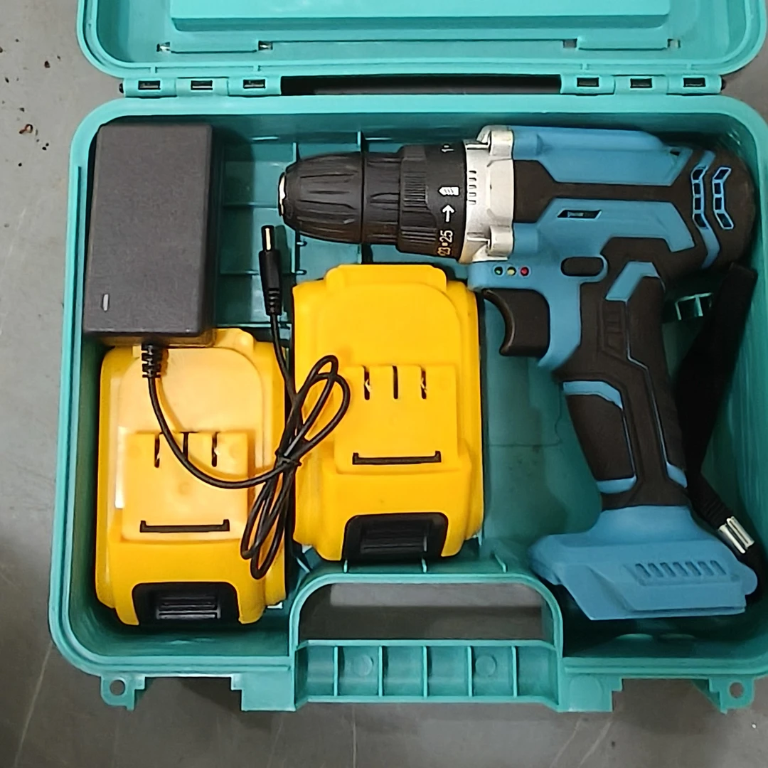 （无售后款）21V有刷电钻德伟插脚两电一充带工具箱