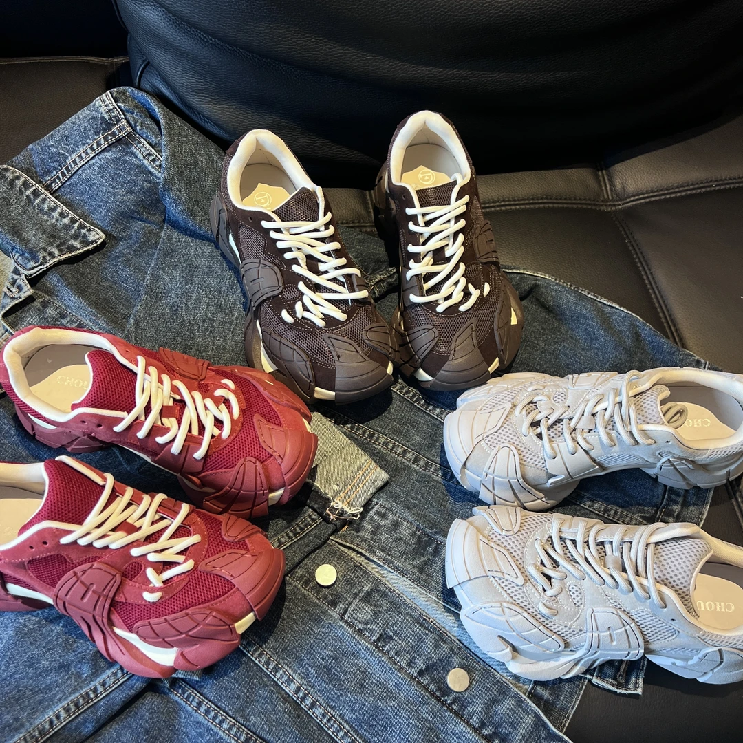 新款八爪鱼.运动鞋休闲老爹鞋老爹鞋红色欧若假日风机能潮鞋