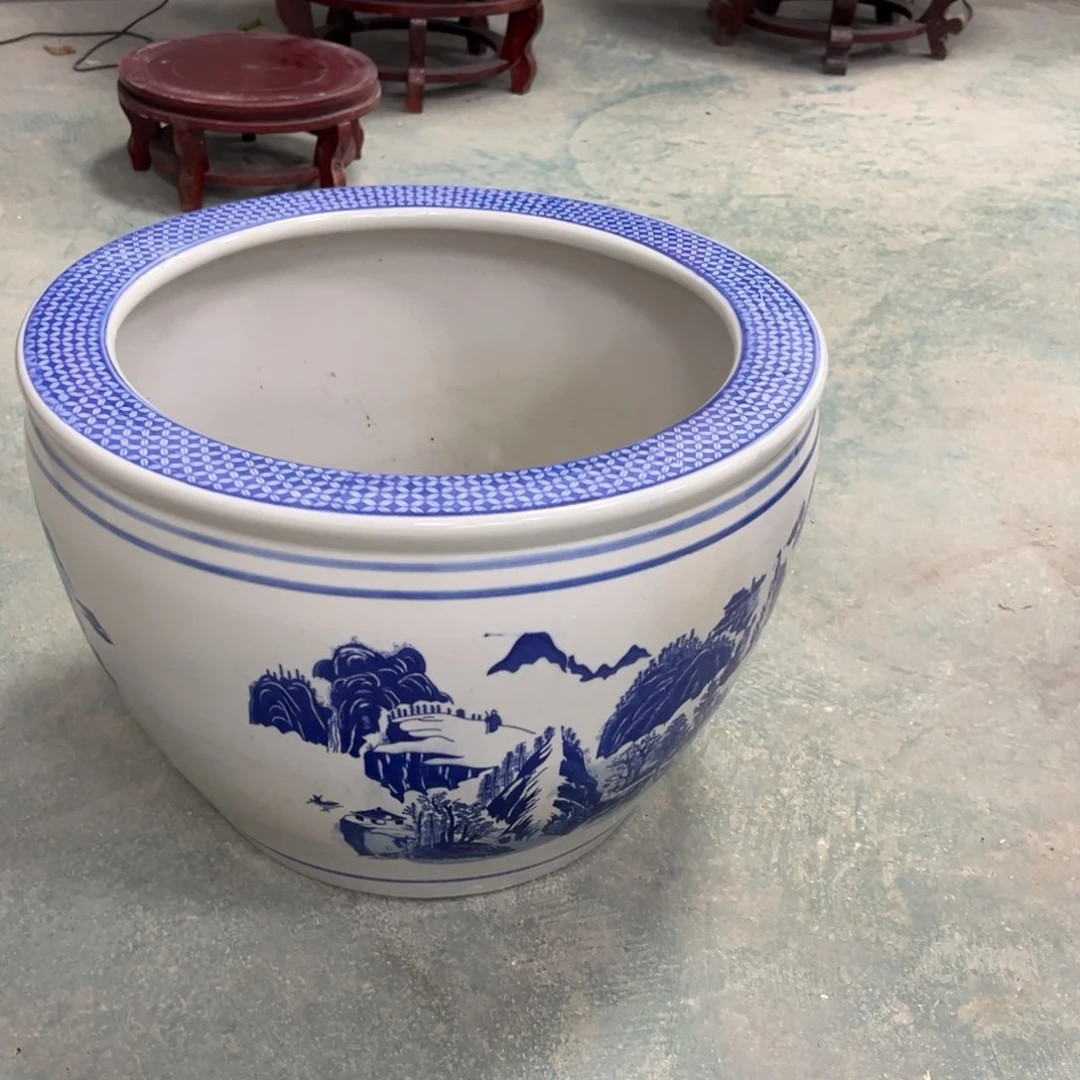 罐42直径的青花山水缸