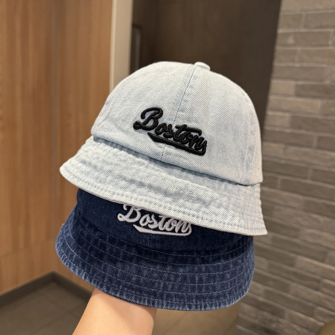 【韩风牛仔】儿童渔夫帽春秋季水洗牛仔遮阳防晒帽男女宝宝出游盆帽