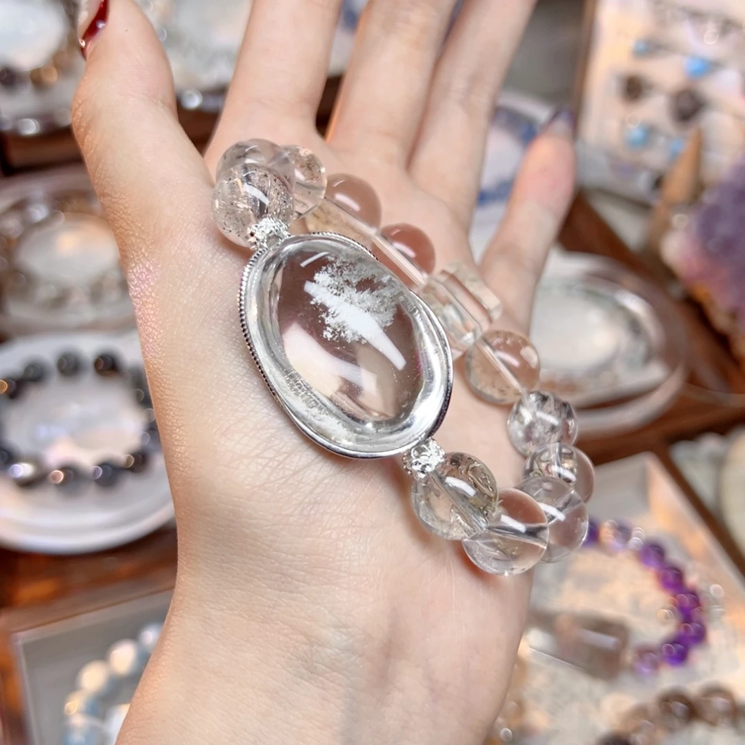 水晶手链未镶嵌憨**7白幽灵蛋面定制款