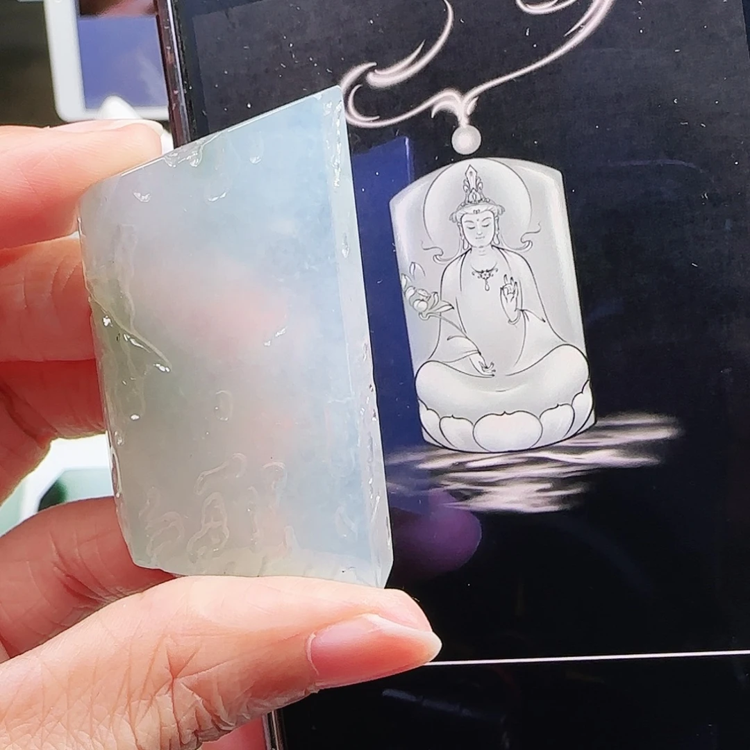 定制翡翠未镶嵌缅甸翡翠挂件