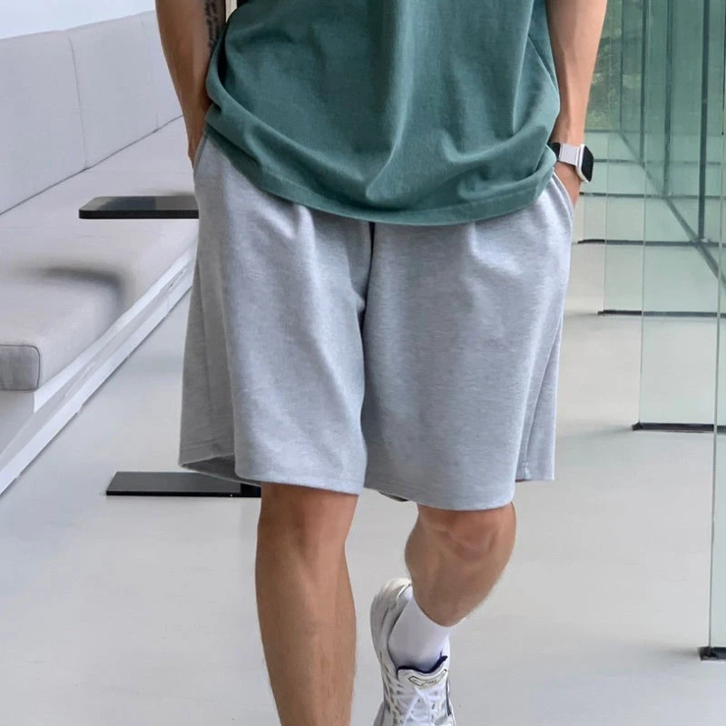 MY简约纯色休闲短裤中裤薄款裤子男夏季宽松分裤韩版潮流直筒裤