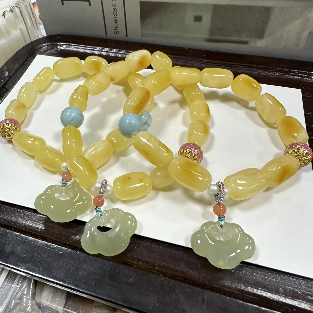 【小院甄选】蜜蜡随型单圈手链约9mm 多样性发一件 1819EJC