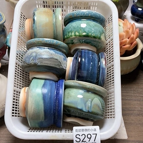 紫砂花盆297微瑕品口径7厘米左右的