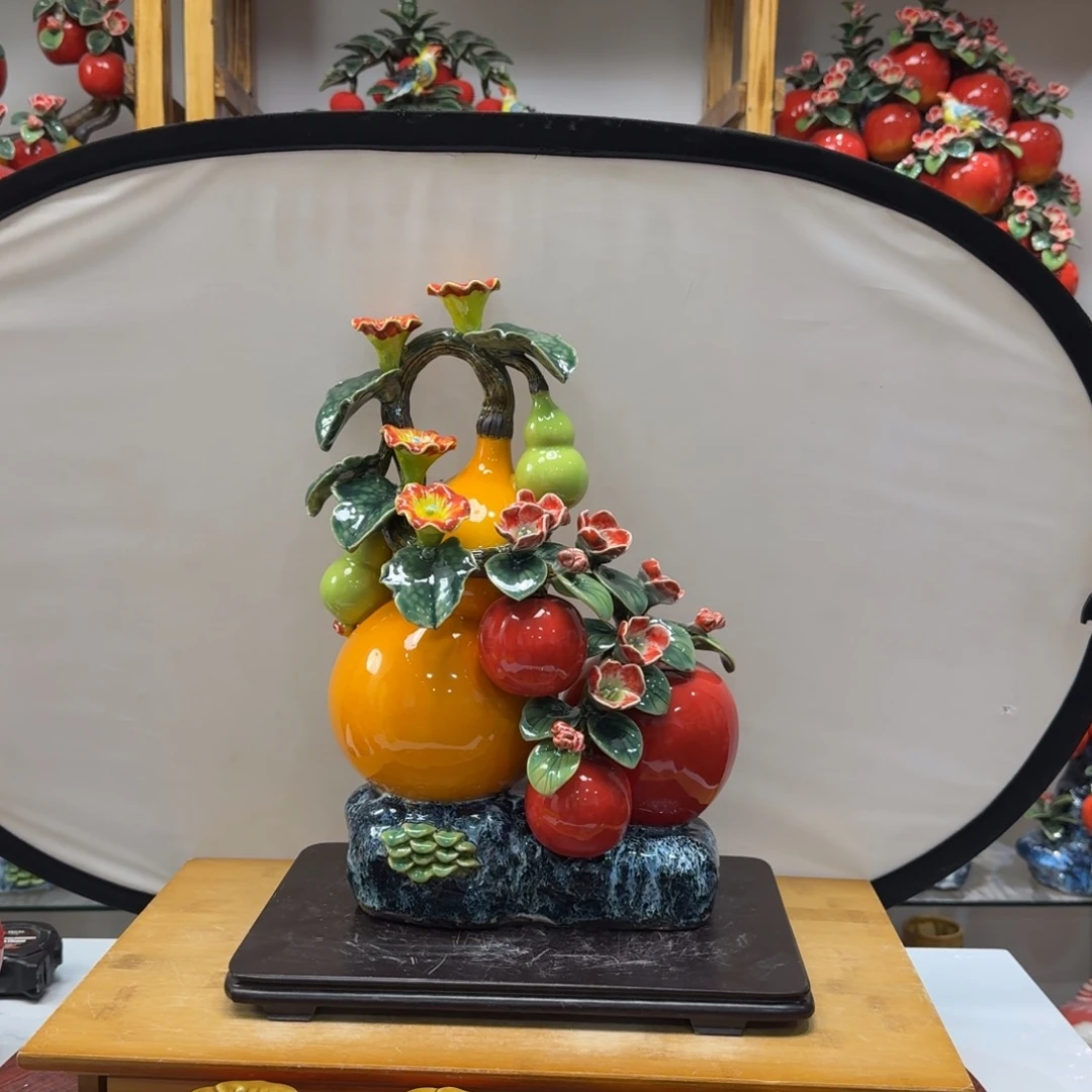 陶瓷福禄平安送橘子柿子高42