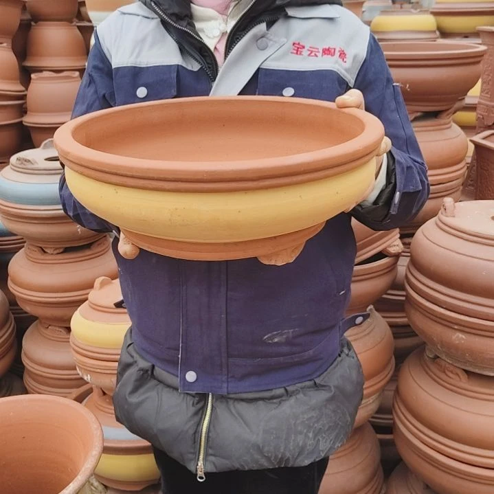 陶三脚大肚高13口径32素霞一个