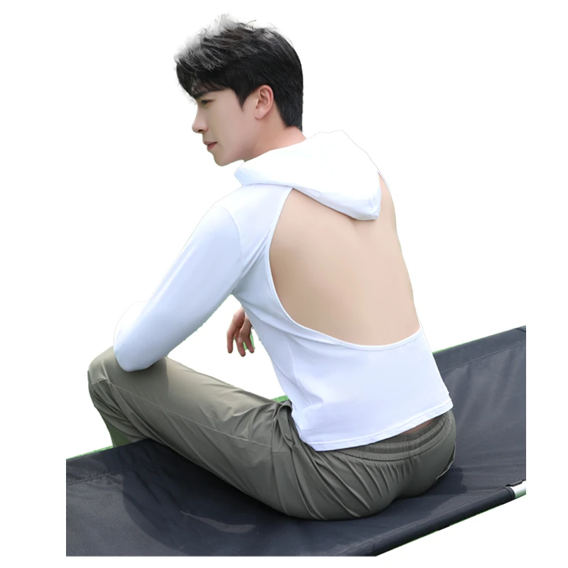 (主播同款）帽子款三伏天晒背男士专用衣晒背服全棉舒适透气晒背