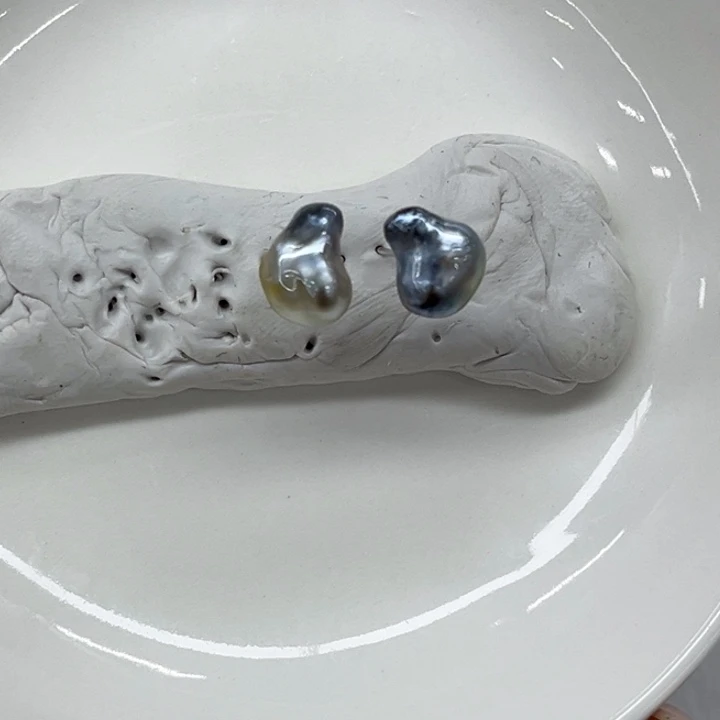 银S925镶嵌耳饰海水珍珠