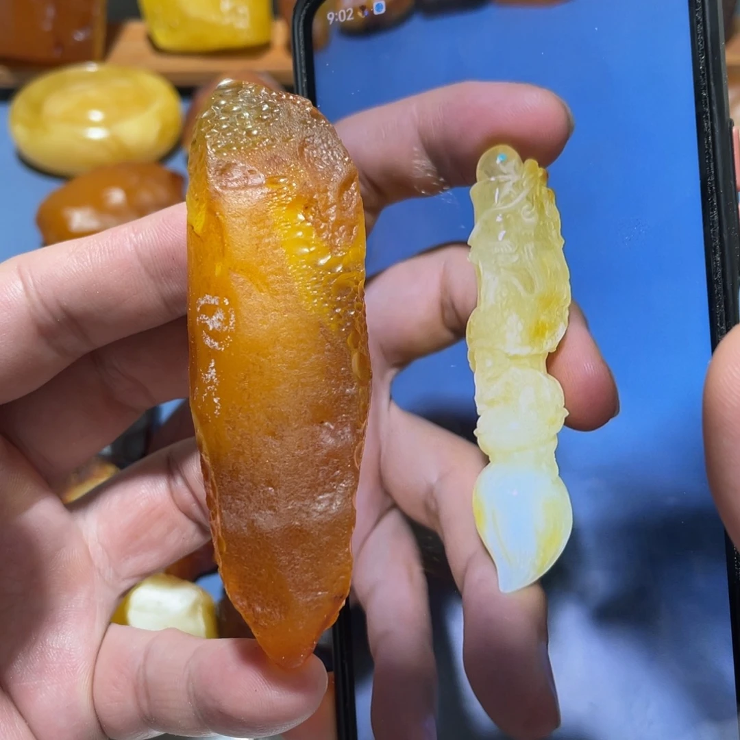 定制蜜蜡未镶嵌盘龙文昌笔