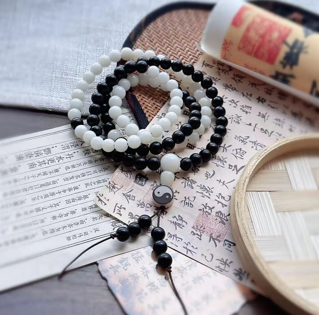 白菩提黑檀木108颗手串 STJ067 （无礼盒）