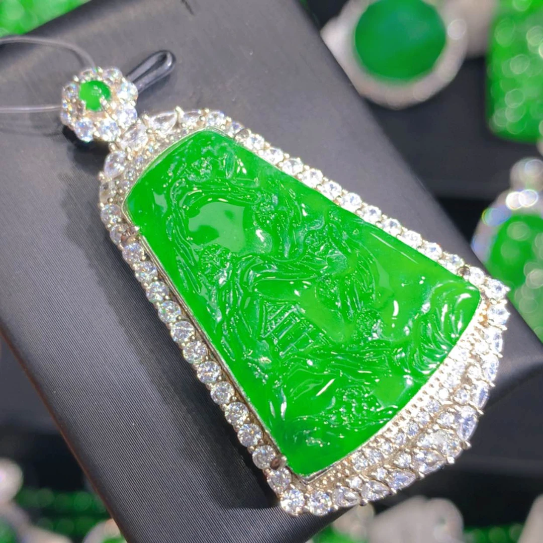 【闪购商品】翡翠颈饰银S925镶嵌64653565