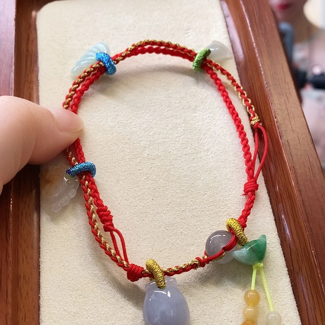翡翠挂件未镶嵌翡翠脚链