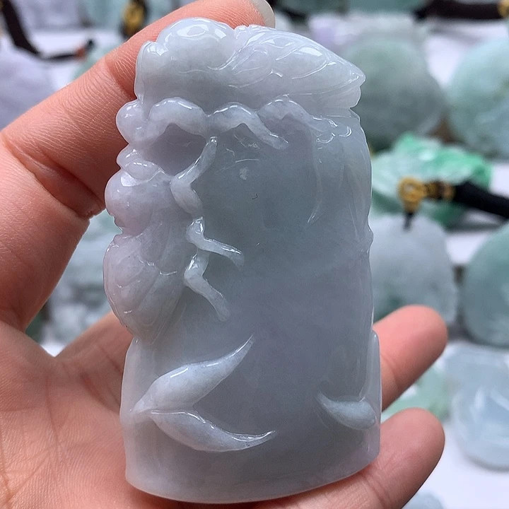 翡翠未镶嵌颈饰节节高升两面工艺福利卡厚12