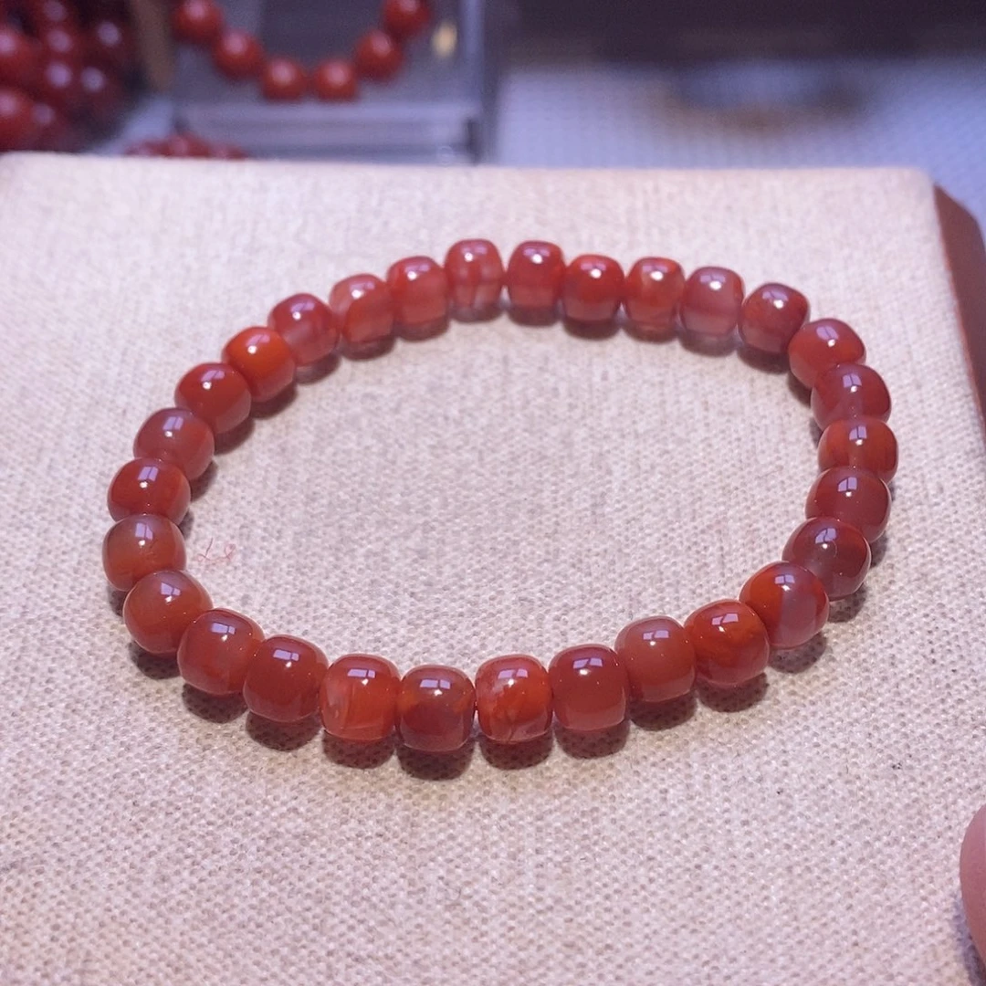 南红玛瑙未镶嵌手串卡7