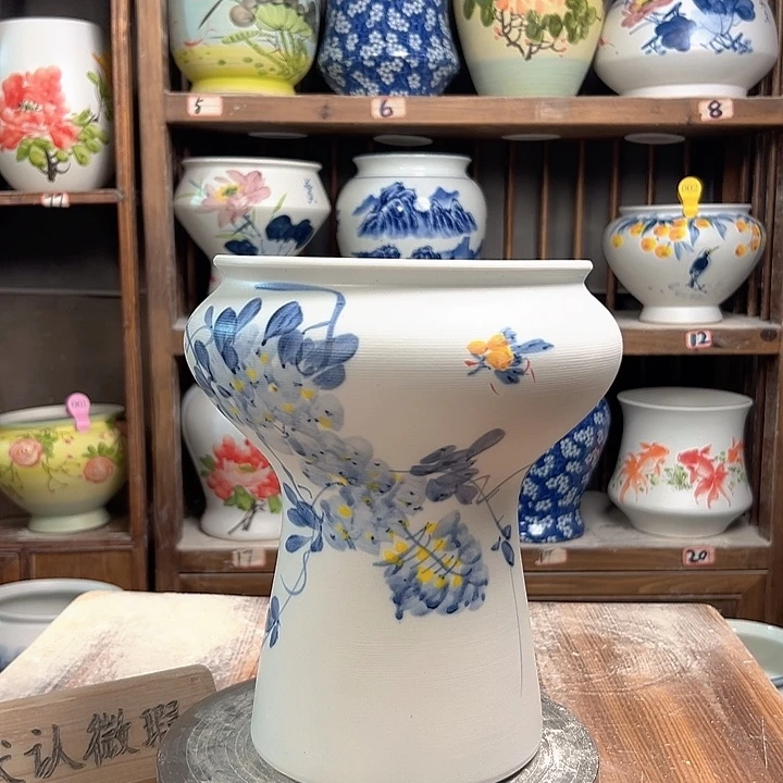 陶蘑菇兰兰紫藤款新款陶瓷陶瓷