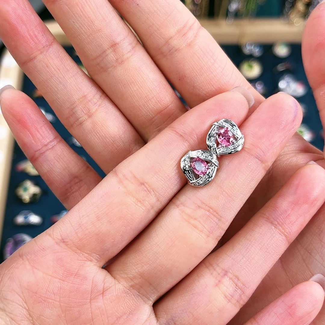 【闪购商品】碧玺耳饰银S925镶嵌A***eA36