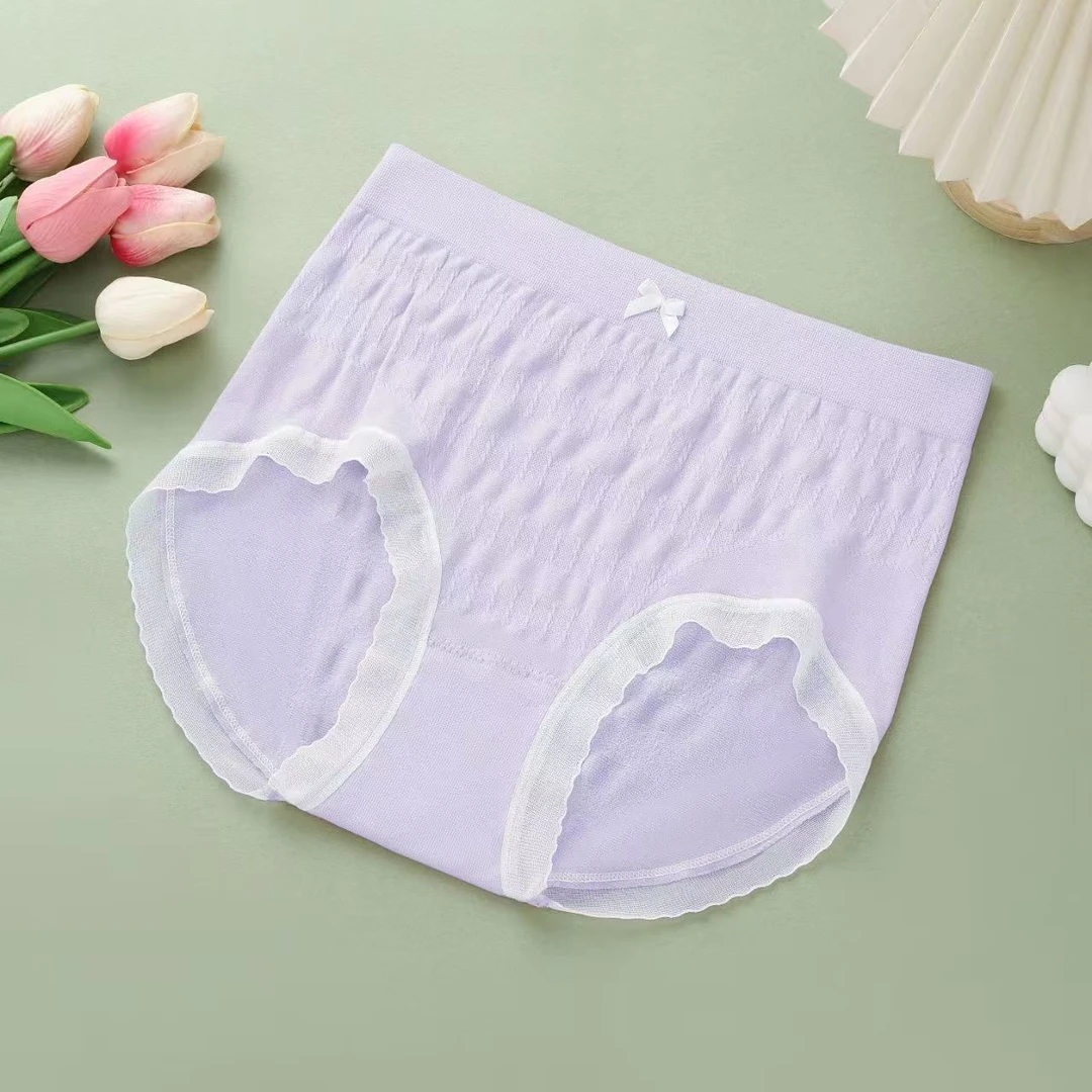 高腰收腹桑蚕丝女士内裤6