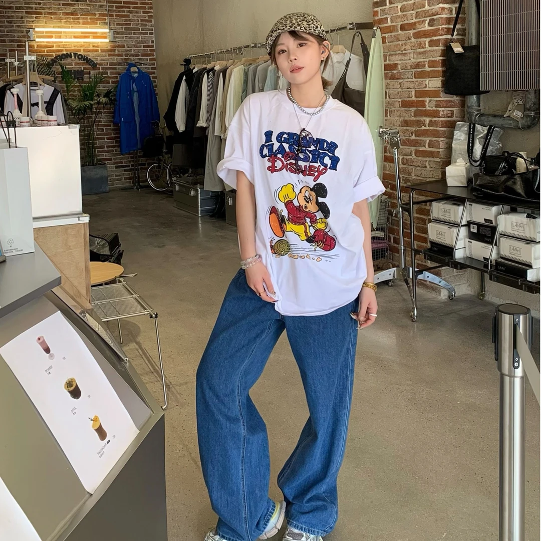 现货-EN家私人定制25年夏季新款卡通宽松跑步老鼠减龄男女同款T恤