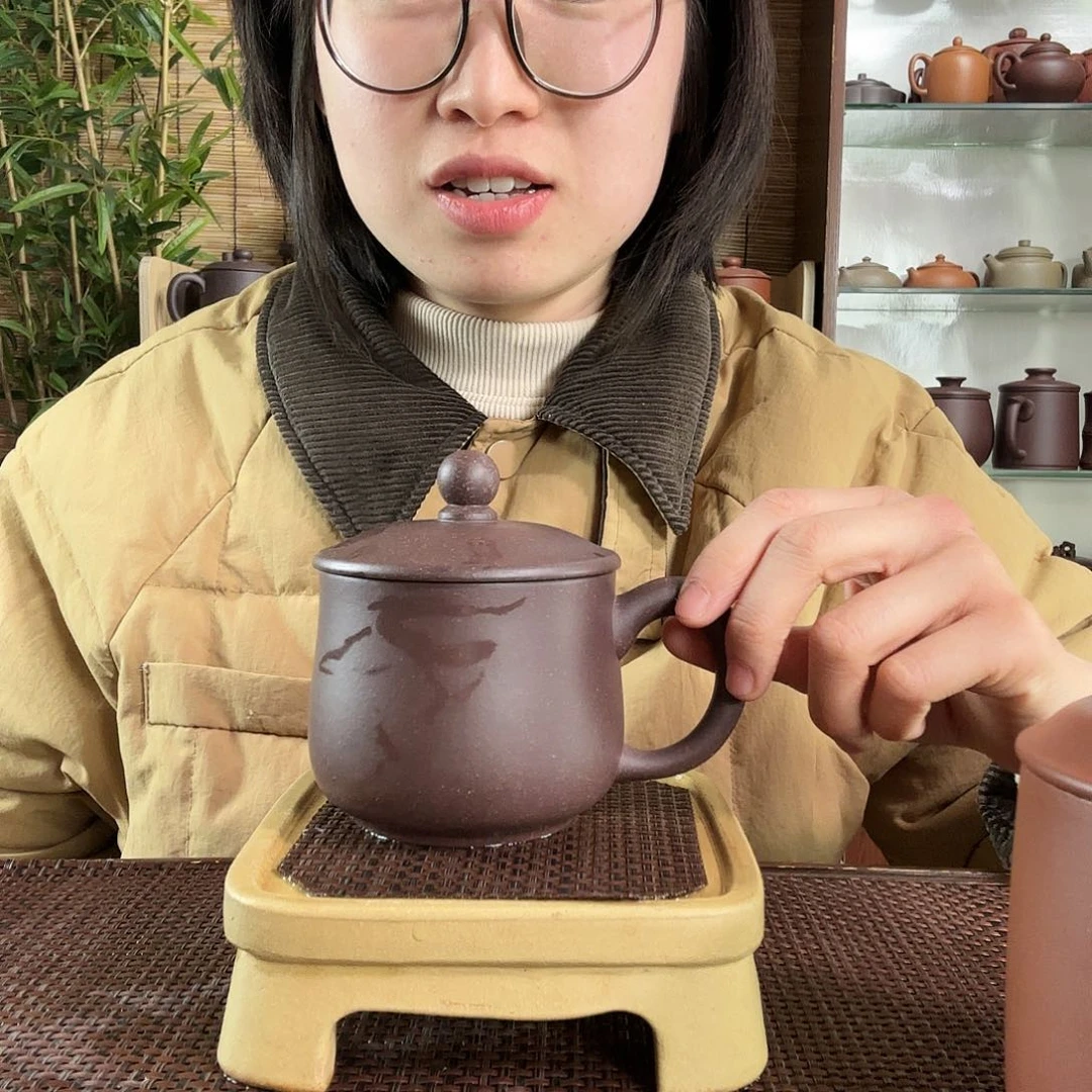 紫砂茶杯原矿大水潭深井紫泥小龙蛋办公杯没礼盒300CC